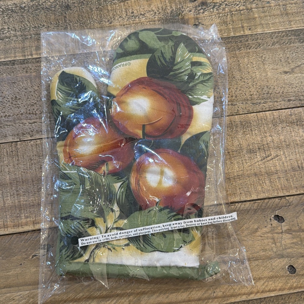 Vintage Franco Apple Theme Cottage Core oven Mitt New Old Stock - Picture 6 of 6